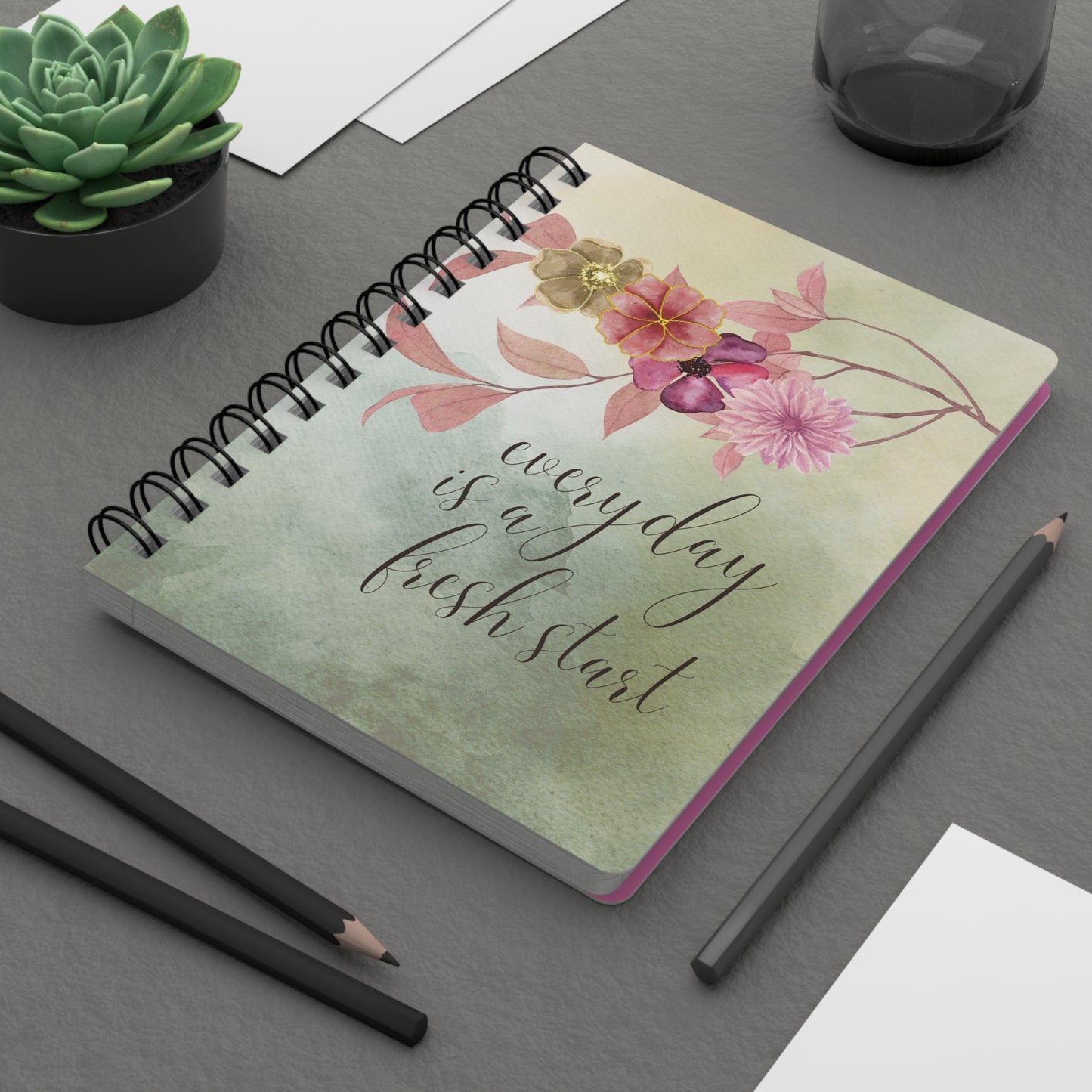 Every day is a fresh start v2 - Spiral Bound Journal/Notebook