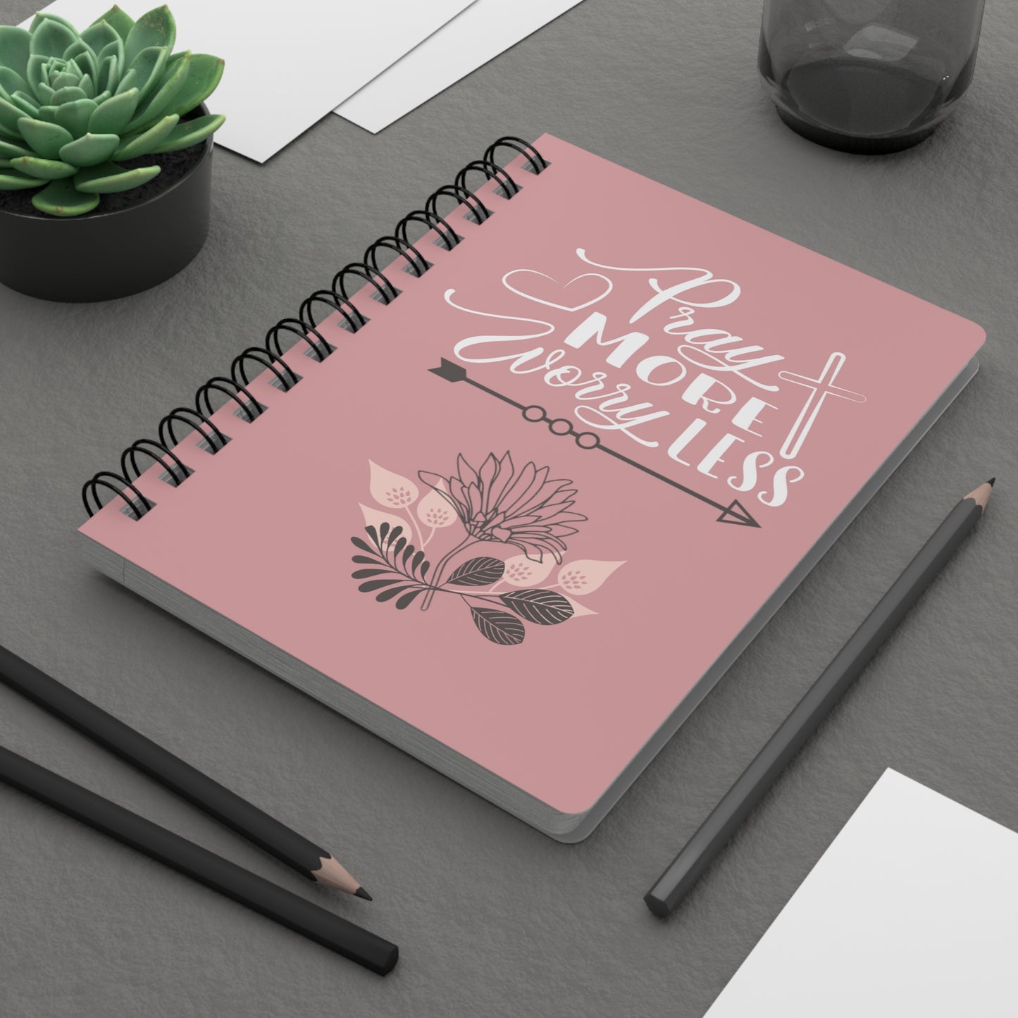 Pray more worry less - Spiral Bound Journal/Notebook