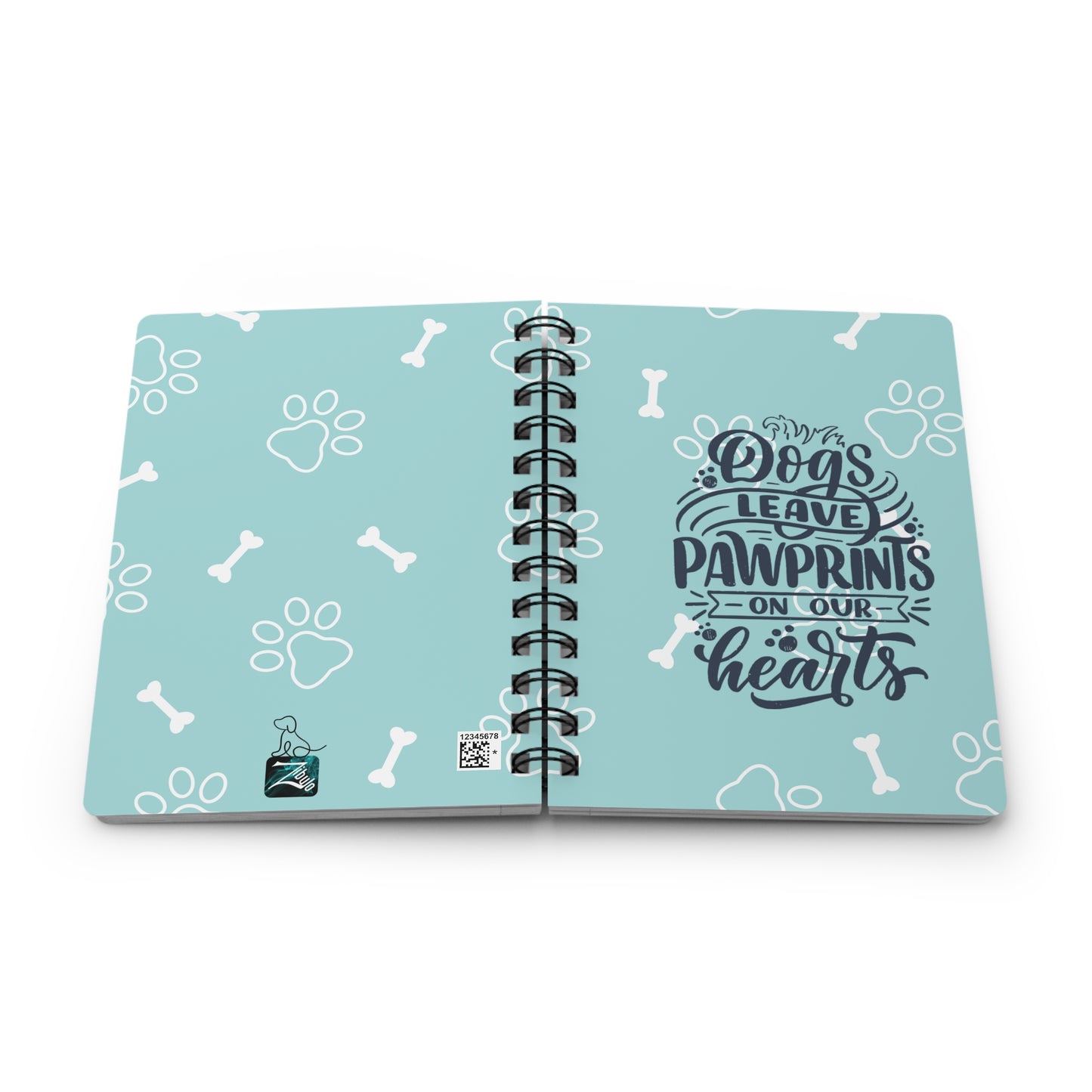 Dogs leave pawprints on our hearts - Spiral Bound Journal/Notebook