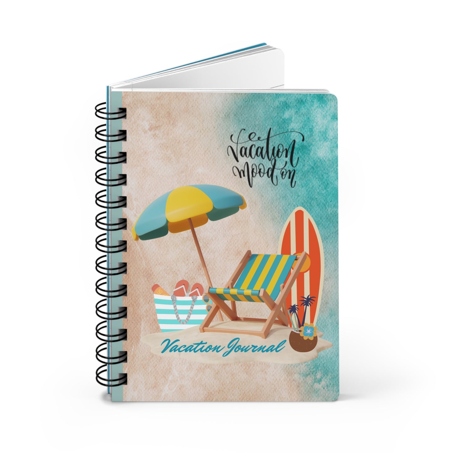 Vacation Mood On - Travel Journal - Spiral Bound Journal/Notebook