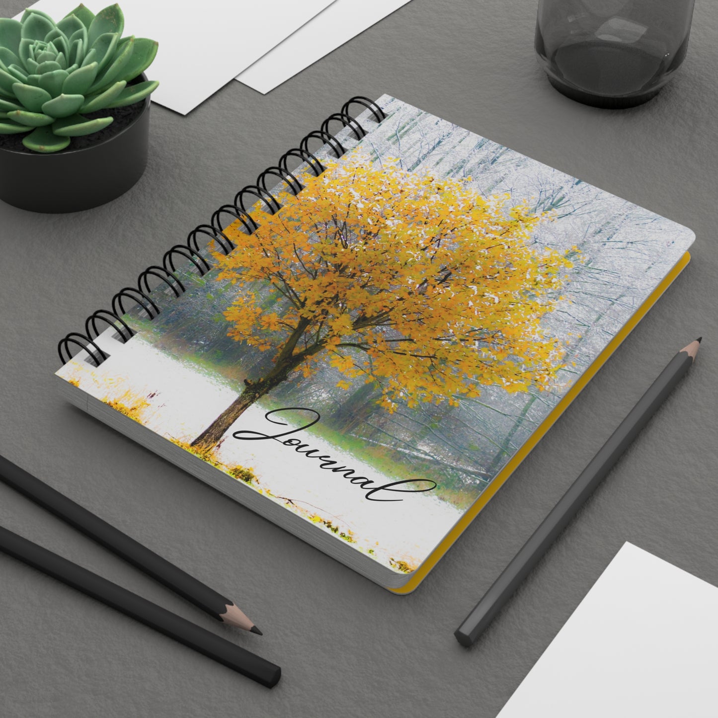 Beautiful Yellow Tree Journal - Spiral Bound Journal/Notebook