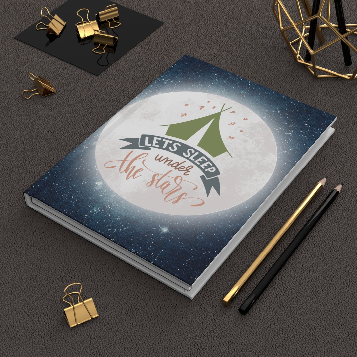 Lets sleep under the stars - Hardcover Journal Matte